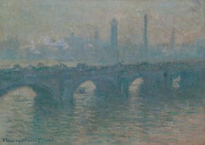 Waterloo Bridge, grijs weer, 1900 door Claude Monet