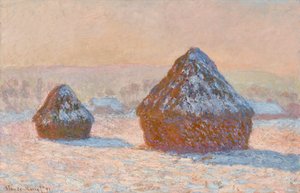 Korenstapels, sneeuweffect, ochtend (Meules, Effet de Neige, Le Matin)