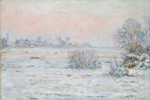 Winterzon in Lavacourt door Claude Monet