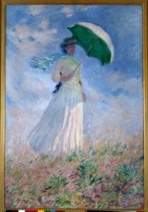 Vrouw met een Parasol naar Rechts Gekeerd
