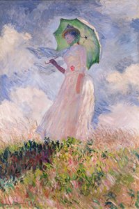Vrouw met parasol naar links gedraaid, 1886