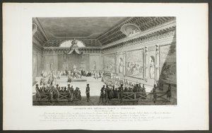 Vergadering van opmerkelijke personen, gehouden in Versailles, uit de serie Tableaux historiques de la Révolution française door Claude Niquet