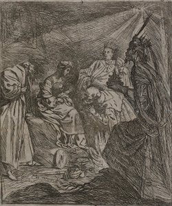 Aanbidding der koningen door Claude Vignon