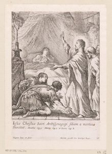 Christus wekt de dochter van Jaïrus op door Claude Vignon