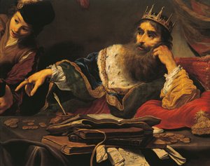 Croesus ontvangt eerbetoon van de Lydiërs door Claude Vignon