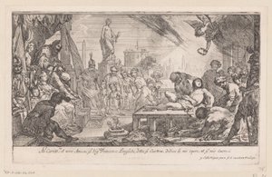 Marteldood van de heilige Laurentius door Claude Vignon