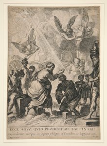 De doop van de eunuch door Claude Vignon