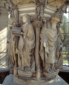 Jeremia en Zacharia. De basis van de Put van Mozes (beeldhouwwerk) door Claus Sluter