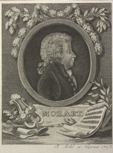Wolfgang Amadeus Mozart, 1793 door Clemens Kohl
