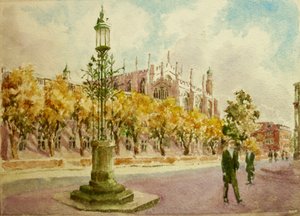 De brandende struik, 2017 (aquarel) door Clive Wilson