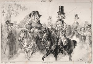 Actualités: Zeg mevrouw Miroton, het schijnt dat wij de toon aangeven..., 1841 door Clémente Pruche