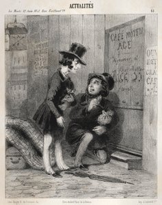 Actualités: Hé mijn oude! zo doen we tegenwoordig zaken! we plakken..., 1841 door Clémente Pruche
