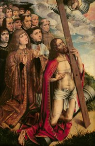 Christus de Middelaar met Filips de Schone (1478-1506) en zijn gevolg, linker paneel van een altaarstuk door Colijn de Coter