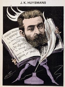 Cartoon van Joris Karl (Joris-Karl) Huysmans (1848-1907) - in De Mannen van Vandaag
