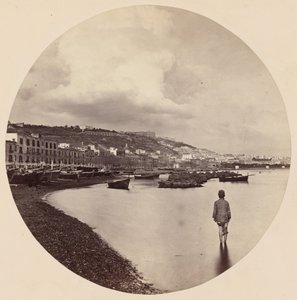 De Chiaia en St. Elmo vanaf de Mergellina, Napels,c. 1863 (foto)