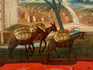 Biombo met uitzichten op Mexico-Stad door Colonial Spanish