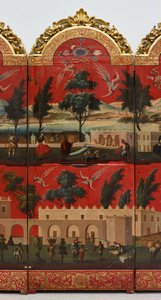 Biombo met Uitzichten op Mexico-Stad door Colonial Spanish