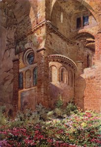 Sacro Speco met Roseto, apsis van de onderste kapel, Subiaco door Commendator Formilli
