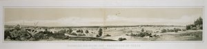 Panorama van de Stad Neu-Braunfels in Texas, opgenomen van de Zuidwestzijde in de Zomer van 1847