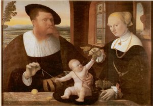 Dubbelportret van Justinian von Holzhausen en zijn vrouw Anna, née Fürstenberg door Conrad Faber von Kreuznach