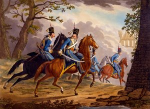 Oostenrijkse huzaren achtervolgen de vijand, 1799