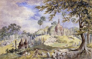 De Thuparama Dagoba in Anuradhapura, Sri Lanka, 1873 door Constance Frederica Gordon Cumming