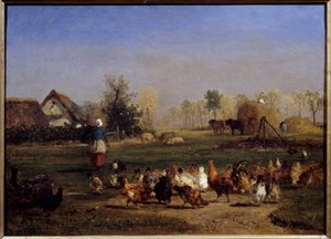 Het voer van de kippen door Constant Emile Troyon