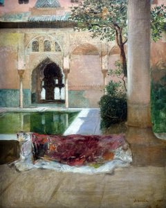Binnenplaats van het Alhambra van Granada, 1880