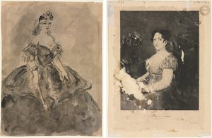 Op het bal (recto); La femme à l