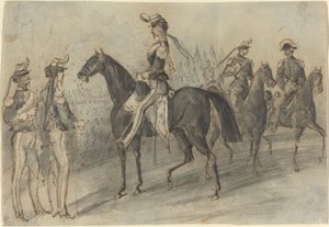Militaire parade door Constantin Guys