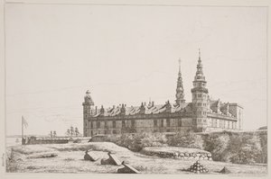 Deens: Kronborg gezien vanaf de noordwestkant door Constantin Hansen