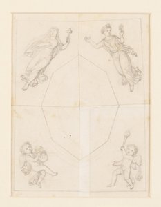 Ontwerp voor plafonddecoratie door Constantin Hansen