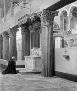 Interieur van San Lorenzo fuori le mura door Constantin Hansen