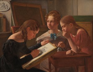Drie Jonge Meisjes. De Zusters van de Kunstenaar: Alvilde, Ida en Henriette
