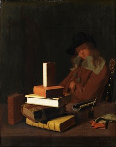 De Slapende Student, 1663 door Constantin Verhout or Voorhout