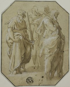 Sint Paulus en drie andere staande figuren door Conte Antonio Maria Zanetti the Elder