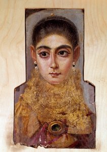 Koptische kunst: jonge vrouw genaamd Fayoum (Fayum) (rond 160 AD) Schilderij van was op hout. Parijs, Louvre Museum door Coptic