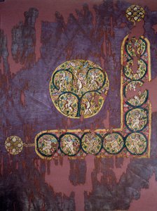 Koptische kunst: Wandkleed met oogstliefde (4e eeuw na Christus), Parijs, Musée du Louvre door Coptic Coptic