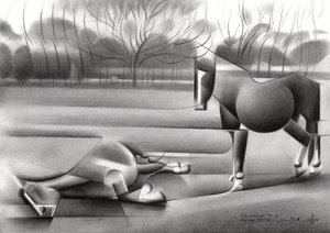 Abstracte paardenfiguren