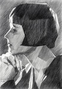 Portret van een vrouw in art-decostijl
