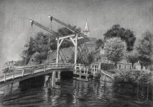 Schets van een Nederlandse kanaalbrug