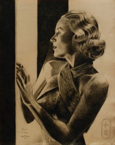 Elegante vrouw in profiel