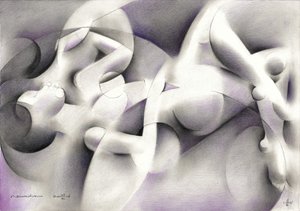 Vloeiende abstracte vormen door Corné Akkers