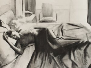 Schets van een slapende vrouw door Corné Akkers