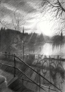 Schets van het Sunlit City-kanaal door Corné Akkers