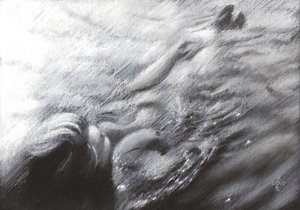 Vrouw die uit het water komt door Corné Akkers
