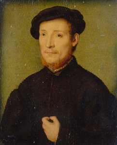 Portret van een man met zijn hand op zijn borst door Corneille de Lyon