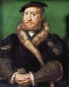 Renaissance: Portret van een bebaarde man met bontjas