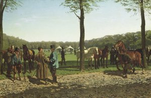 Paardenmarkt op de Maliebaan in Den Haag door Cornelis Albertus Johannes Schermer