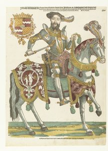 Portret van Maximiliaan van Buren te paard